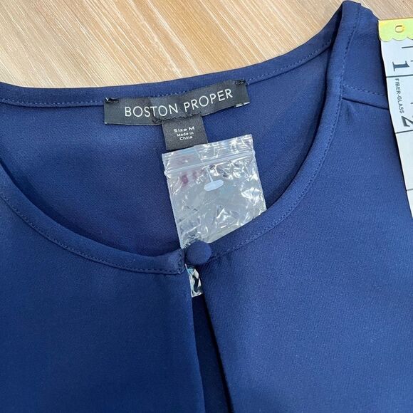 BOSTON PROPER Blue Keyhole Dress - Picture 11 of 11